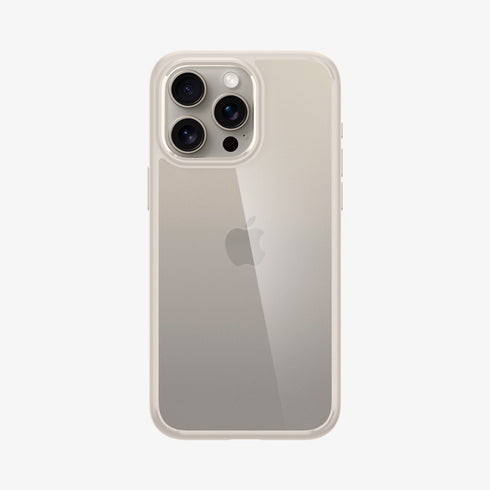 ACS07209 - iPhone 15 Series Ultra Hybrid Case in Natural Titanium showing the back